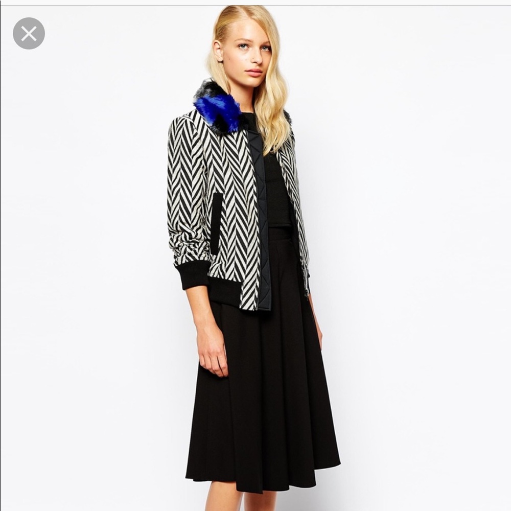 Self-Portrait Faux Fur-trimmed Bomber Jacket